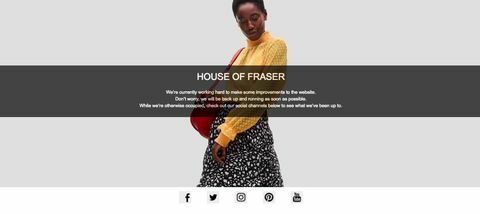 Sito web di House of Fraser offline