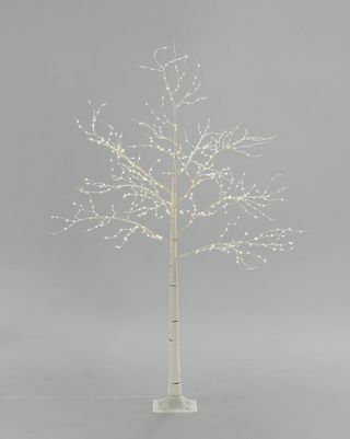 شجرة غصين بيرش مضاءة مسبقًا ، بيضاء نقية ، 6 أقدام