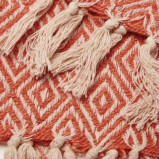 Dos Recycled Cotton Throw - Coral Pink