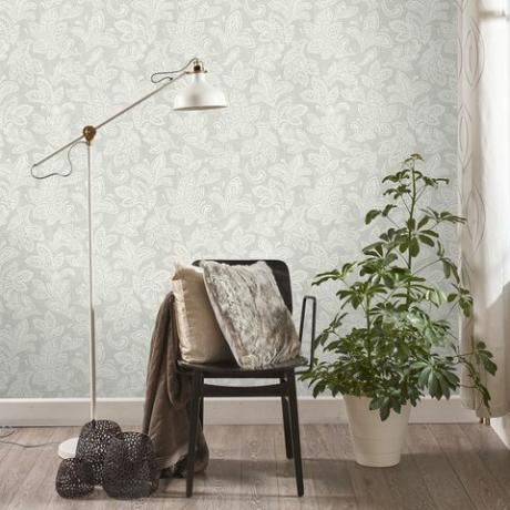 CROWN CALICO BLADSTEEN WASHED ROOMSHOT-WALLPAPER