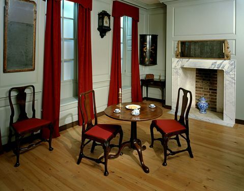 1745 Geffrye Museum - Salon v roce 1745 fotografoval Chris Ridley