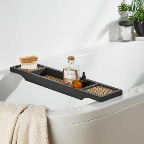 Francúzsky trstinový čierny kúpeľňový stojan
