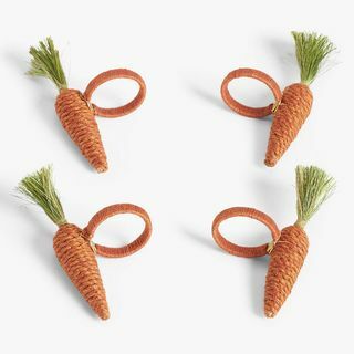 Velykų morkų servetėlių žiedai, 4 rinkinys