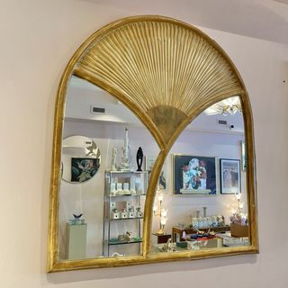 1970 -ųjų Gabriella Crespi bambuko veidrodis