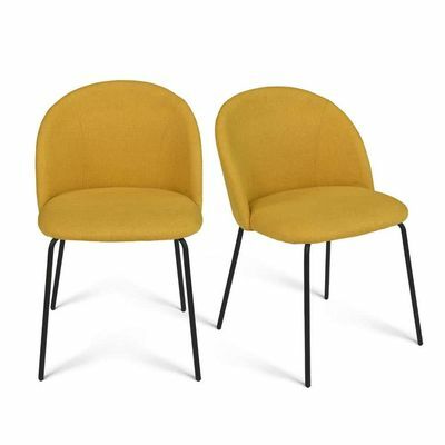 Καρέκλες τραπεζαρίας με επένδυση Nano Yellow Υφασμάτινο
