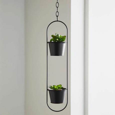 Lalita Small Duo Hanging Plant Holder in Black