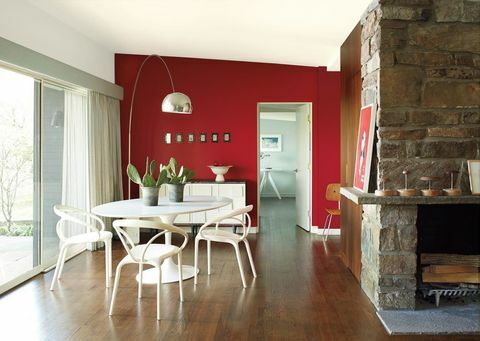 Izba, nábytok, interiérový dizajn, podlaha, nehnuteľnosť, červená, budova, jedáleň, stôl, drevené podlahy, 