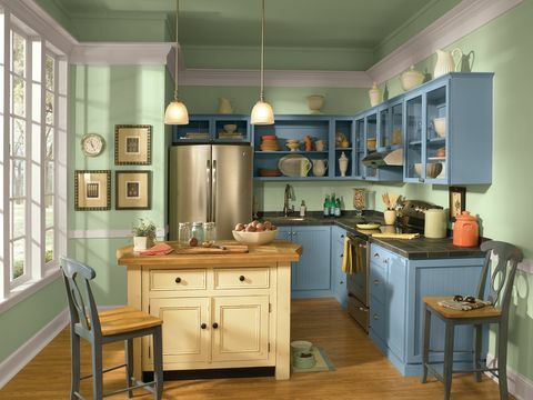 двуцветни кухненски шкафове behr