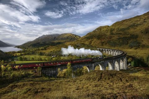 Highland, natur, bro, transport, naturligt landskab, viadukt, himmel, bjergrige landskabsformer, bjerg, bakke, 