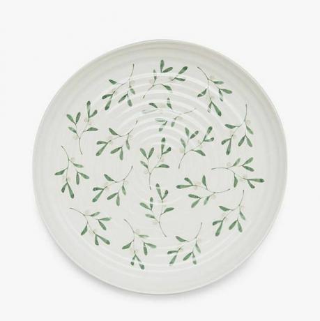 Mistletoe Porcelain ラウンド サービング プラッター 31cm ホワイトグリーン
