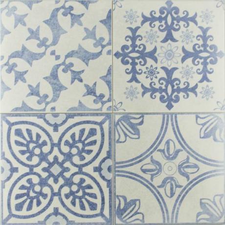 Modré obklady a dlažby Skyros Delft