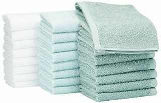 Panos de banho de algodão AmazonBasics, 24 unidades, multicoloridos