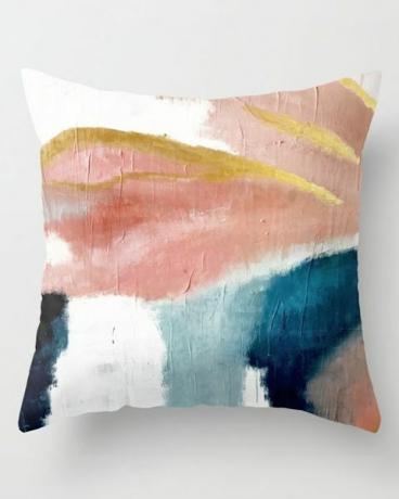 cuscino in marmo rosa, oro e blu