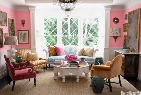 lyserød stue