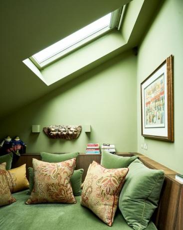 zaļās dzīvojamās istabas idejas