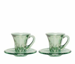 Зелени чаши за еспресо - комплект от 2 броя