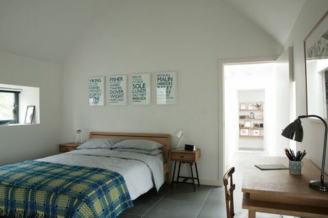 Schlafzimmer, Landschaftsrenovierung im ländlichen Morayshire im Norden Schottlands.