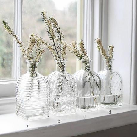Vaza za kvadratne steklenice iz stisnjenega stekla