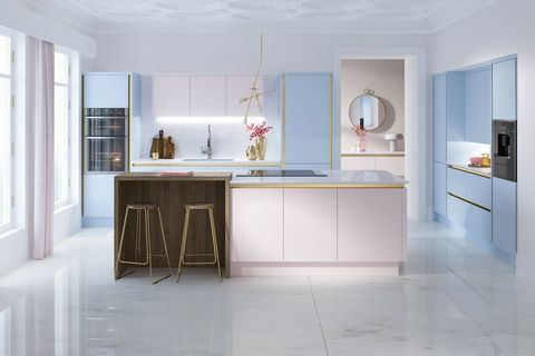 Coleção Macaroon da Wren Kitchens - Milano em rosa