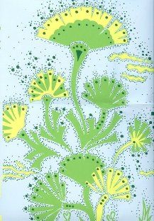 ქეთი რიდდერის " ზღვის მცენარეების" ბეჭდვის ფონი