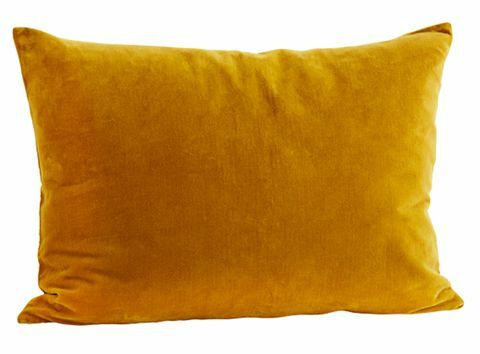 madam-stoltz-musztarda-żółty-prostokątny-aksamitna-poduszka zdjęcie