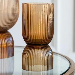 Lille Ombre brun vase og lysestage