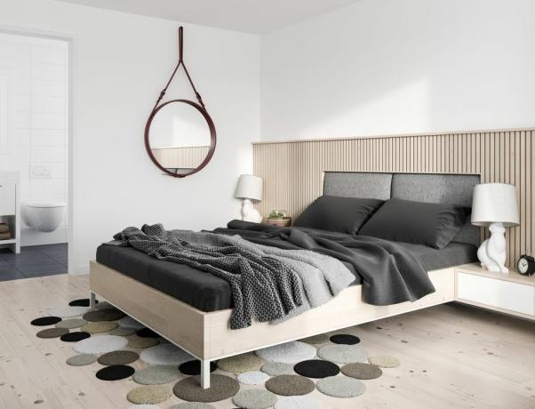 Minimalistiskt modernt sovrum
