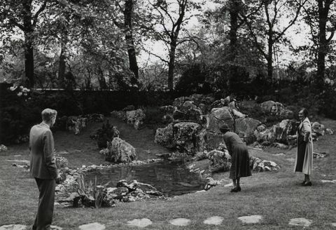 Stenträdgård på RHS Chelsea Flower Show. Datum: 1938.