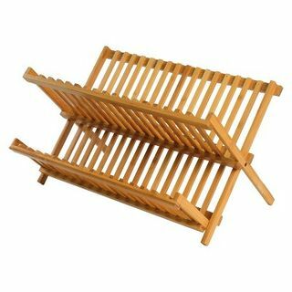 Rack de secagem de prato de bambu