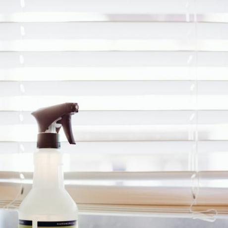 flacone spray disinfettante detergente per superfici per finestre luminoso e arioso