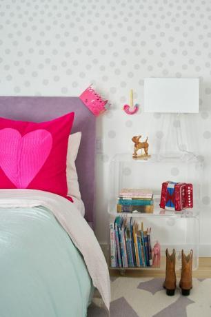 Sovrum, rosa, möbler, kudde, kudde, rum, vägg, turkos, produkt, säng, 