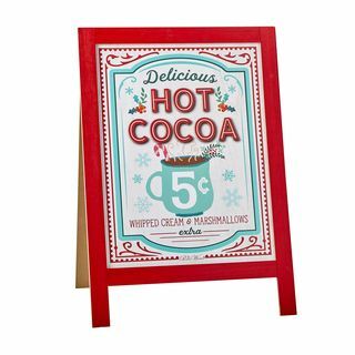 El cartel de la tienda de cacao caliente de la mujer pionera