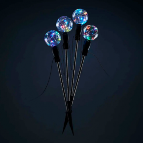 Luci di palo a LED a cambiamento di colore del globo, confezione da 4 decorazioni natalizie