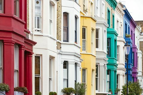 arhitectura colorată Notting Hill, Londra