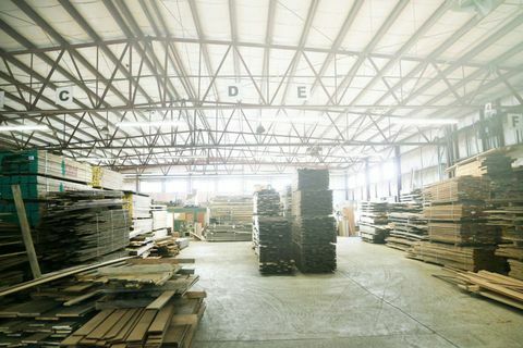 木材、倉庫、広葉樹、梁、鉄、複合材料、木材、金属、在庫、エンジニアリング、 