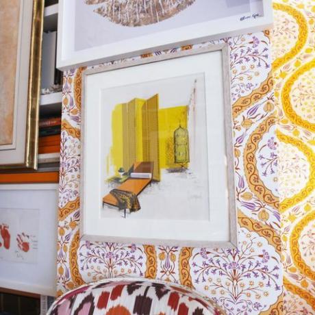 Sárga, szoba, fal, narancs, belsőépítészet, tervezés, tapéta, textil, bútor, művészet, 