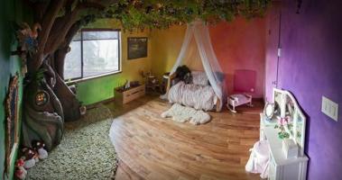 Otec postavil strom v ložnici dcery - Jak učinit dětskou ložnici kouzelnější