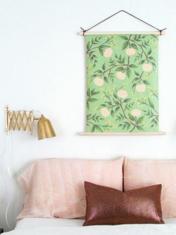 Žalia, kambarys, baldai, siena, pagalvėlė, lapas, interjero dizainas, lova, tapetai, augalas, 