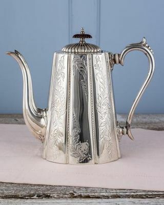 Victoriansk sølvplade kaffekande