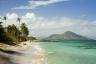 Pohled na nádherný domorodý ostrov Alexandra Hamiltona v Karibiku