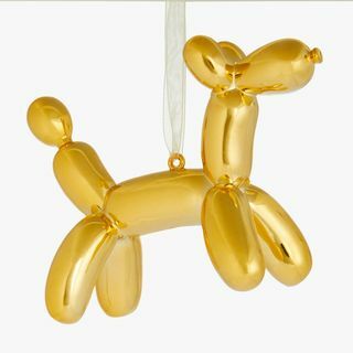 Pop Art Balloon Dog Bauble, zlatna