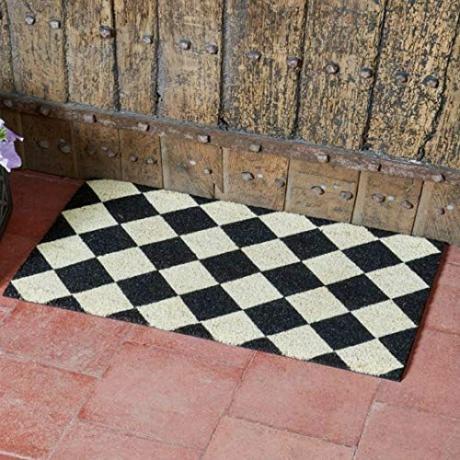 Karierte Fußmatte mit traditionellem Muster 