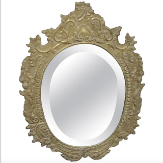 Oval Tin Metal-Clad Mirror