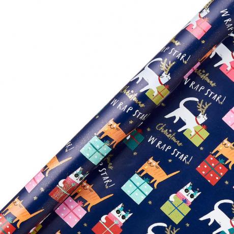 غلاف هدايا John Lewis & Partners Rainbow Christmas Cats Gift Wrap، 3m