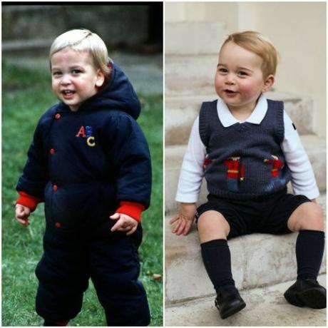 принц Уилям и принц Джордж като бебета