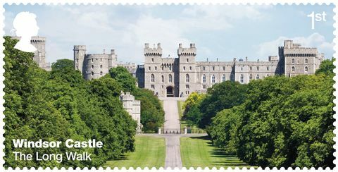 Známky královské pošty na zámku Windsor