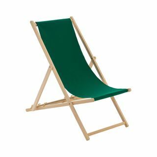 Harbour Housewares Folding Wood Deck Chair - Grønn