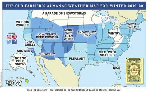 Previsão do tempo para Old Farmer's Almanac