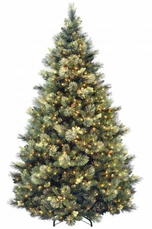 7,5-Ft Kunstlik Carolina Pine eelvalgustatud jõulupuu