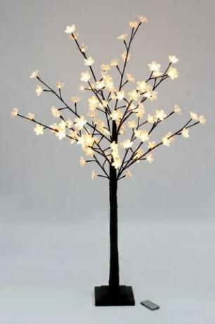 120 cm-es matt, fehér virágú többcélú LED-es virágfa távirányítóval
